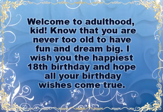 Wishes For 18 Birthday