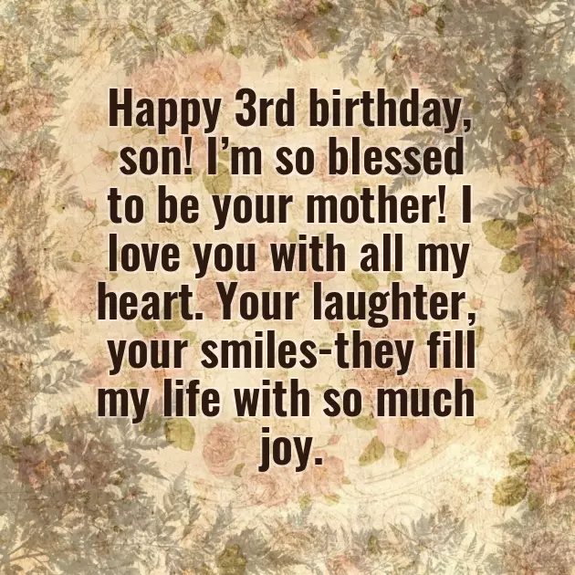 Happy 3Rd Birthday Son From Mom