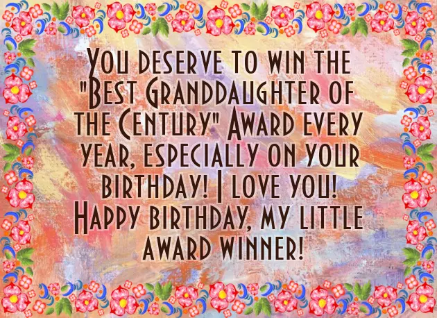 Birthday Greetings To My Granddaughter