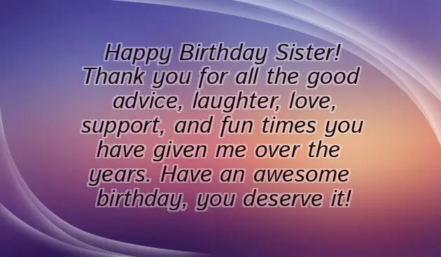 Beautiful Words For Sister Birthday