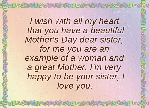 Happy Mothers Day Greetings To Sister
