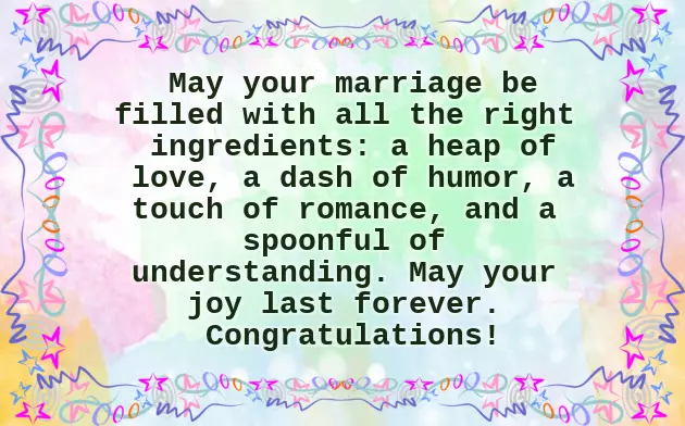 Short Wedding Message