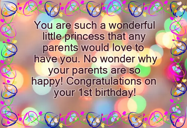 Happy First Birthday Baby Girl