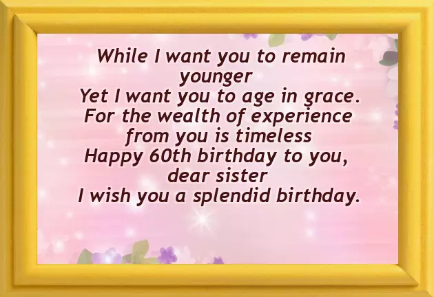 Funny 60Th Birthday Poems For Sister