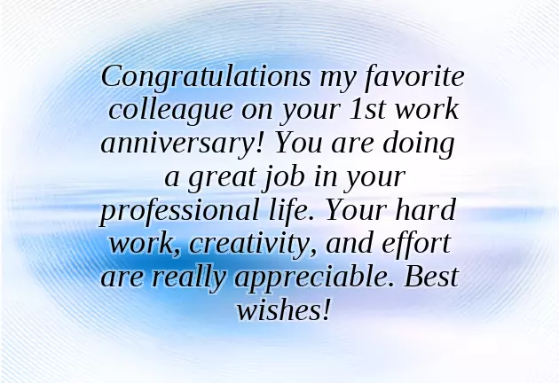 1 Year Work Anniversary Message 1 Year Work Anniversary Message