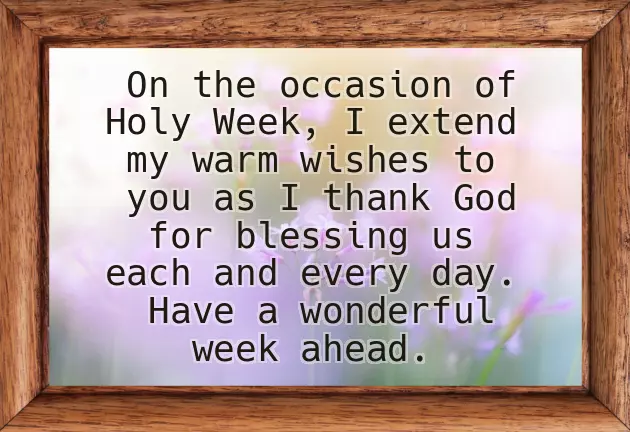 Blessed Holy Week Messages