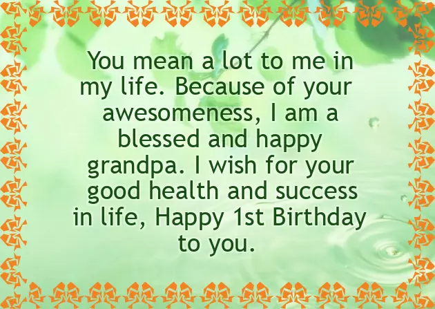 First Birthday Wish For Grandson