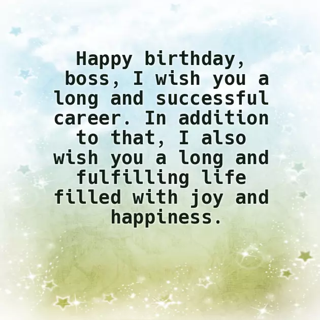 Happy Birthday Text For Boss