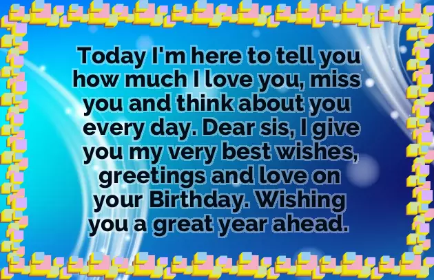Sister Birthday Best Wishes