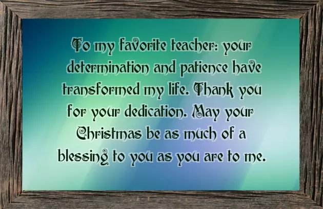 Teacher Christmas Wishes