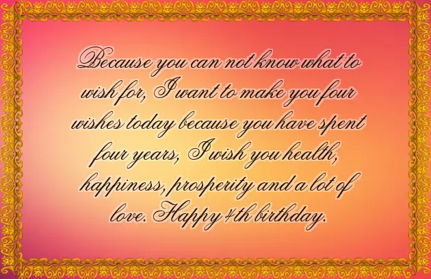 4Th Birthday Wishes For Daughter