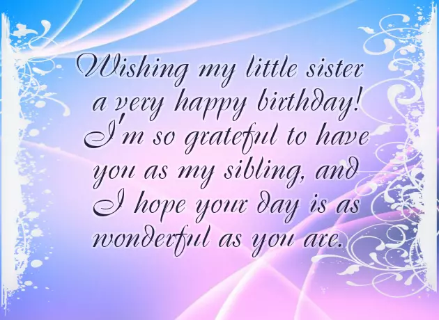 Wish Birthday For Younger Sister