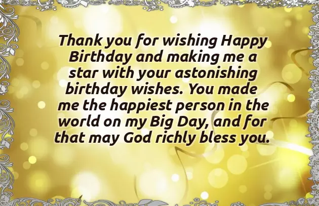 Thanks To Special Person For Birthday Wishes