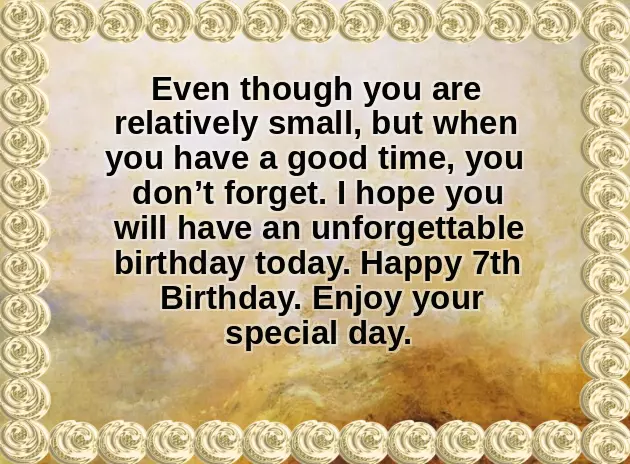 Wish For 7Th Birthday Girl