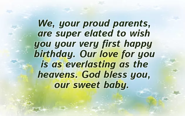 Happy Birthday Wishes For One Year Old Baby Girl