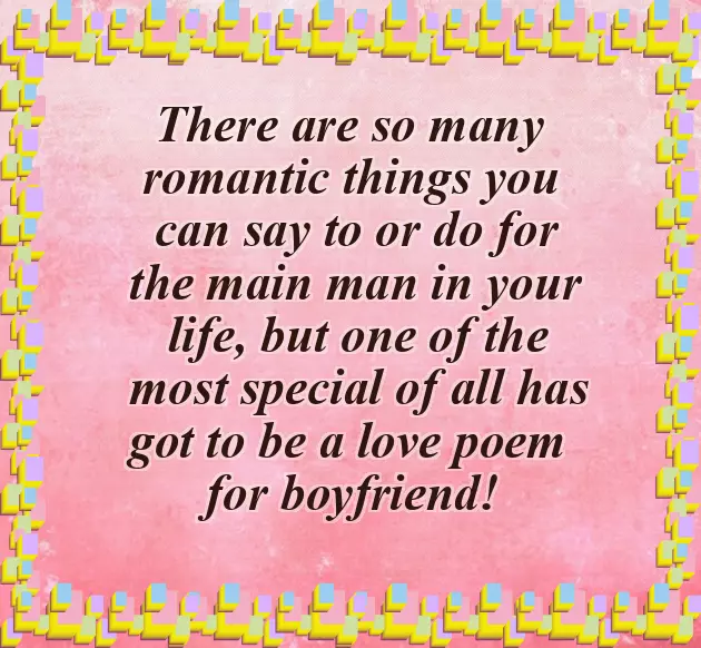 Love Poems For Boyfriend