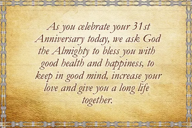31St Wedding Anniversary 31St Wedding Anniversary