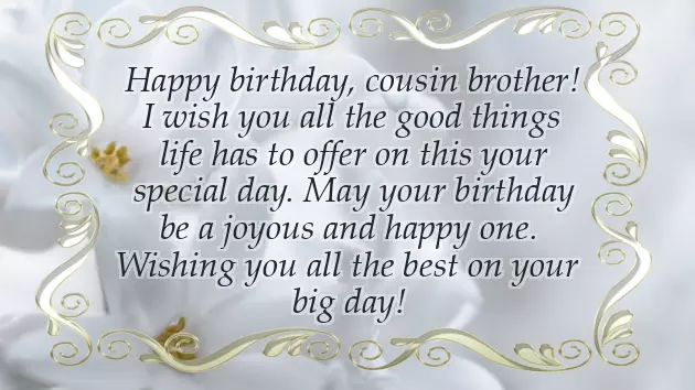 Birthday Wishes For Younger Cousin Brother