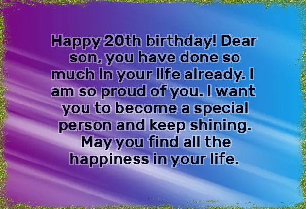 20Th Birthday Son