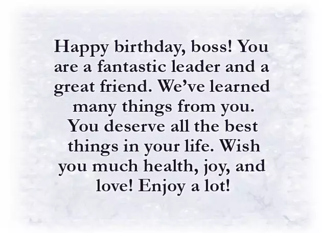 Birthday Message To Your Boss