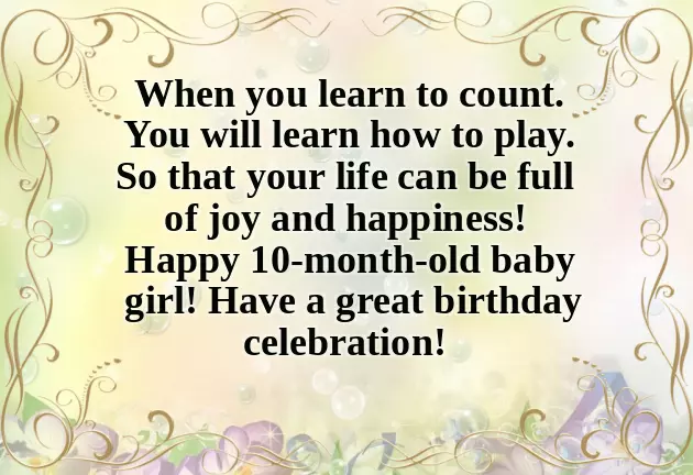10 Month Baby Birthday Wishes 10 Month Baby Birthday Wishes