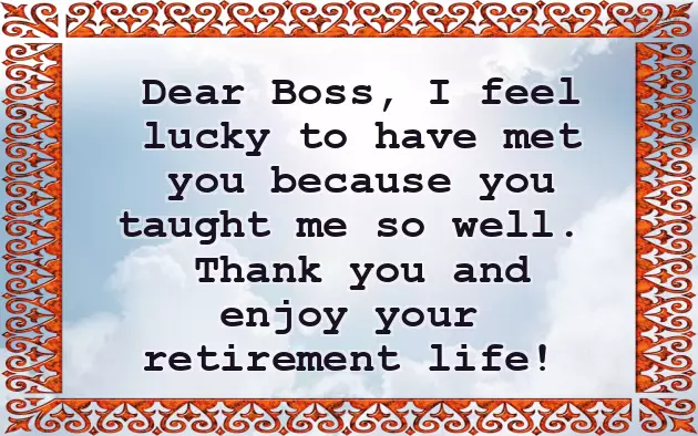 Retirement Wishes For Boss