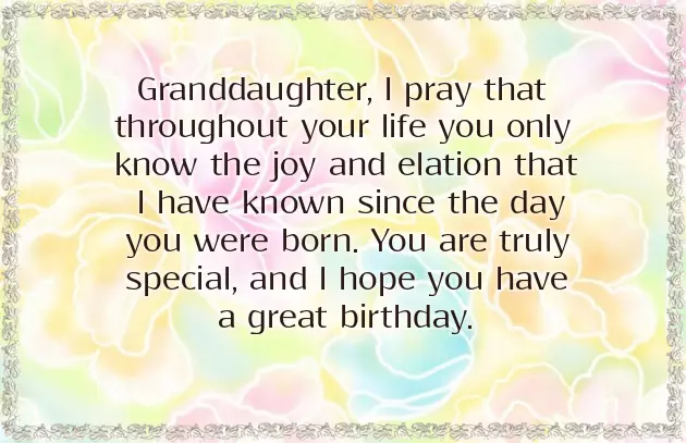 Birthday Greetings For Great Granddaughter