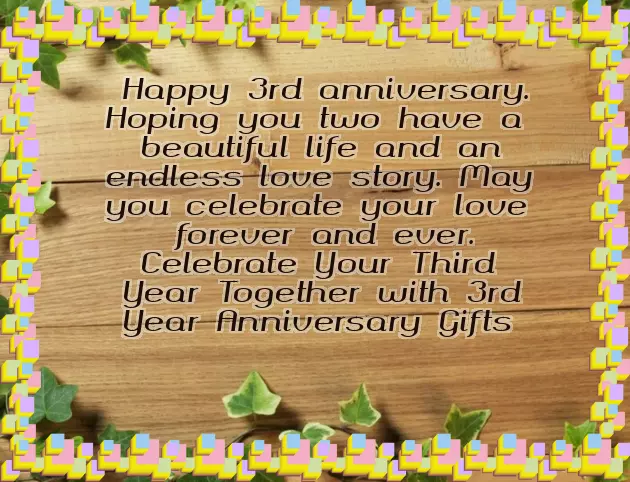 Third Wedding Anniversary Gift Third Wedding Anniversary Gift
