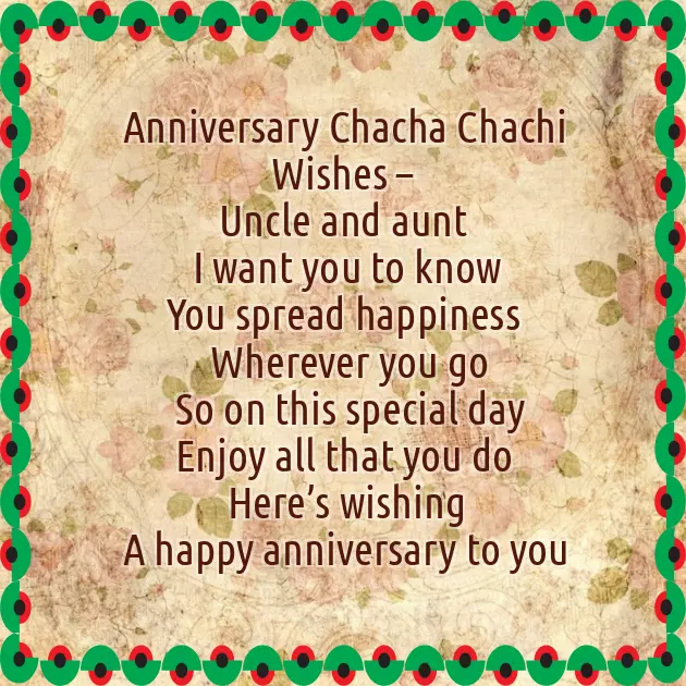 Wedding Anniversary Wishes Chacha Chachi