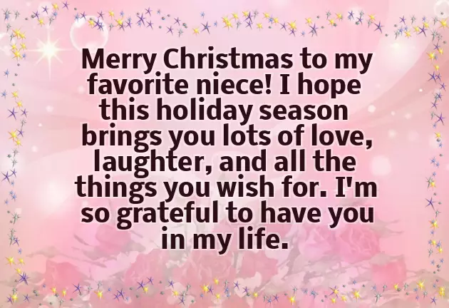 Christmas Greetings For Niece