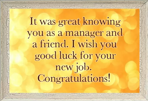 I Wish You Best Of Luck In Your New Job