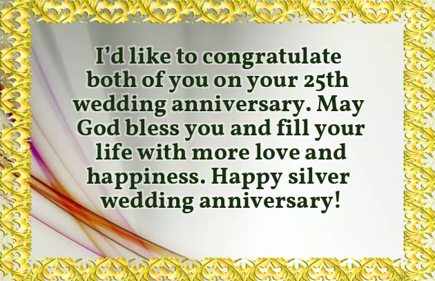 Silver Wedding Anniversary Greetings