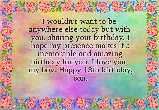 Birthday Quotes For 13 Year Old Son
