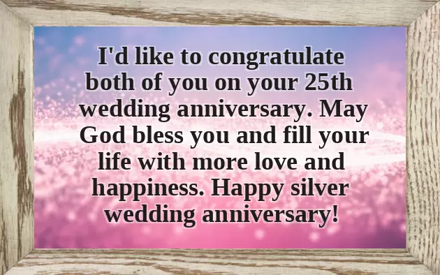 Silver Wedding Anniversary Greetings