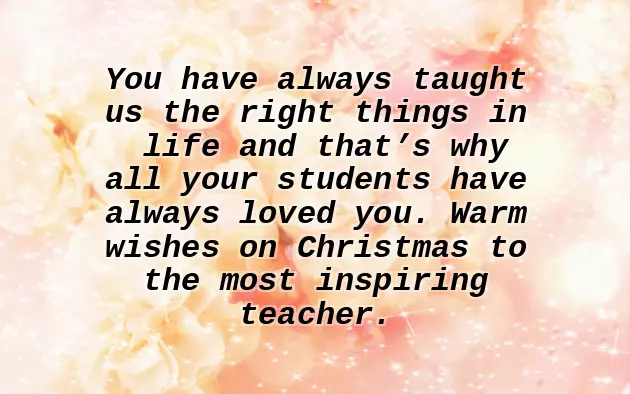 Christmas Wishes To A Teacher