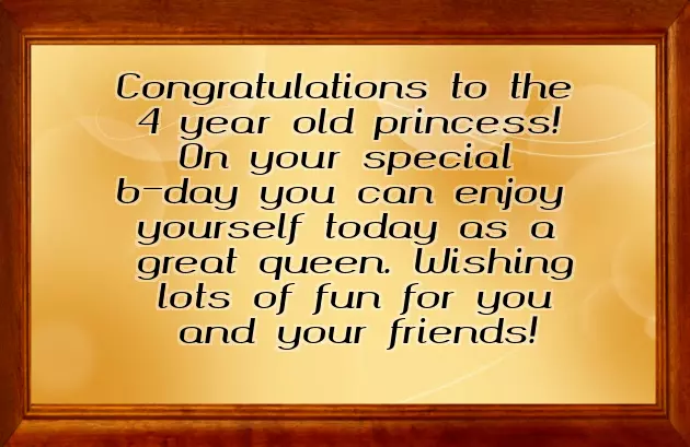 Birthday Wishes For Girl 4 Years Old