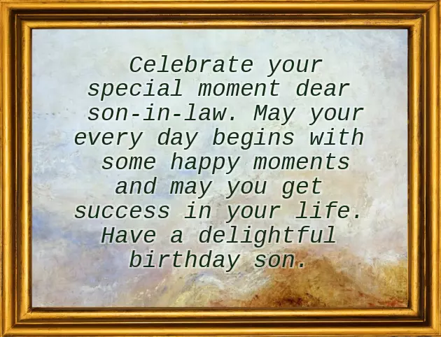 Happy Birthday To Our Son In Law