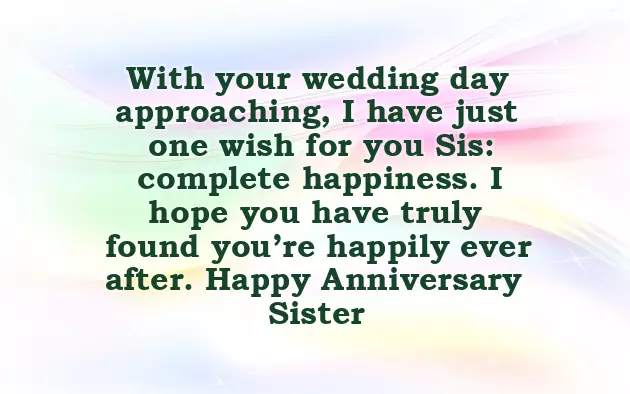 Anniversary Status For Sister