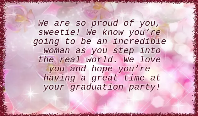 Graduation Message From Parents To Daughter
