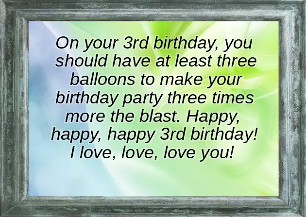 Birthday Wishes To A Three Year Old Boy