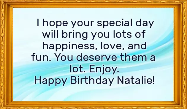 Happy Birthday Natalie