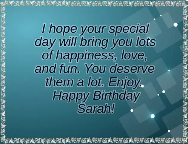 Happy Birthday Sarah 50