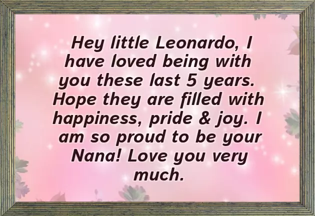 Birthday Wishes For A 5 Year Old Boy