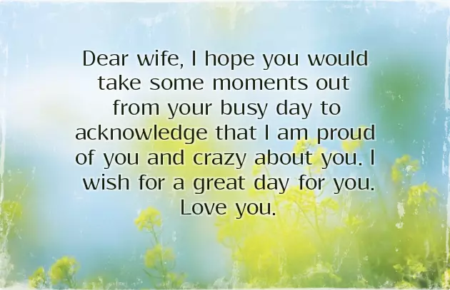 Good Morning Message To Your Wife