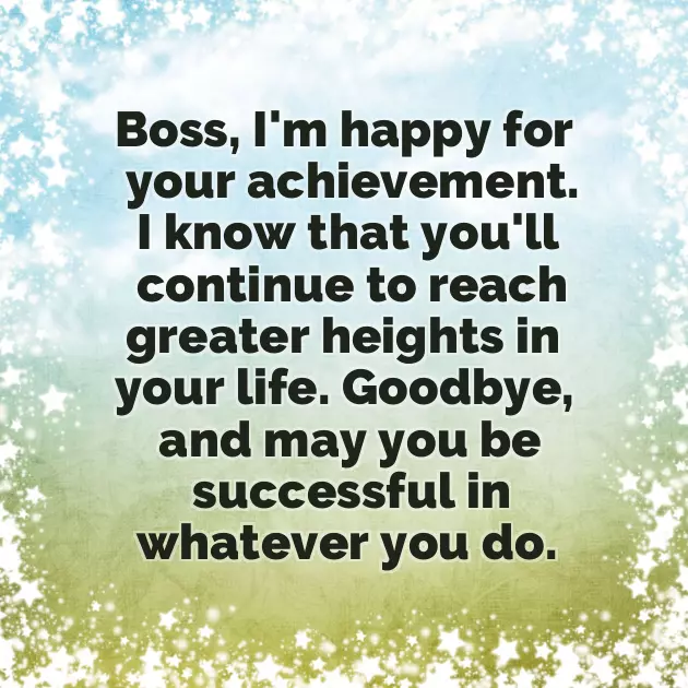 Best Wishes For Boss New Job