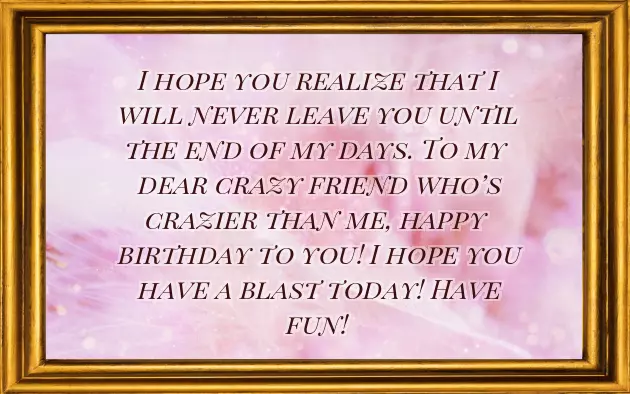Happy Birthday Wishes To Crazy Friend Happy Birthday Wishes To Crazy Friend