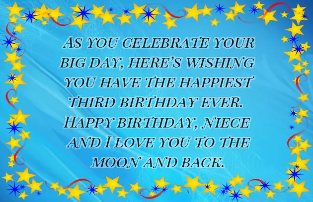 Birthday Wishes To 3 Year Old Niece