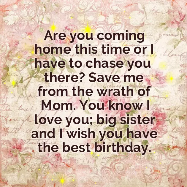 Sister Birthday Wishes For Sister