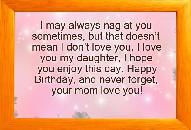 Happy Birthday Wishes From A Mother To Her Daughter