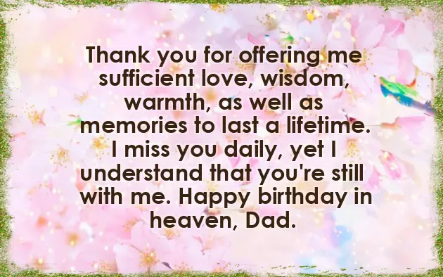 Happy Birthday Dad In Heaven From Daughter Letter